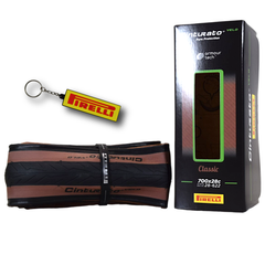 Pirelli Cinturato Velo TLR Classic 28-622 (700 x 28c) Road Bicycle Tire - Great for Long-Distances and Various Terrains - Armour Tech, Clincher Type, Tubeless Ready Bike Tire with Keychain 700x28c