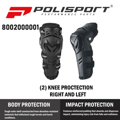 Polisport Knee Protection Devil for Off-Road- Adjustable Ergonomic Guard, Junior