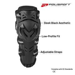 Polisport Knee Protection Devil for Off-Road- Adjustable Ergonomic Guard, Junior