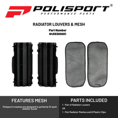 Polisport Radiator Louvers for Various KTM & Huqvarna Models (Black)