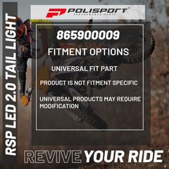 Polisport RSP LED Dirt Bag TailLight, Brake Light, and license plate light Black