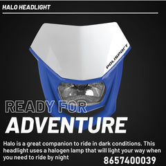 Polisport Halo - Headlight White and Blue - Halogen Lamp