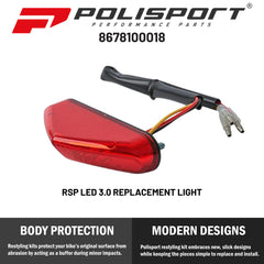 Polisport Tail Light -Led bulb wtih license plate light and wiring replacement.