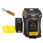 Pirelli Scorpion Enduro M Gold Color (29 x 2.4) Mountain Bicycle Tire & SmarTUBE 23/32-622 Tubeless Ready 60 TPI All-Terrain for Enduro Trail & Aggressive XC Riding Mountain Bike w/Keychain (2 Pk)