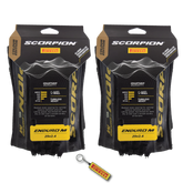 Pirelli Scorpion Enduro M Gold Color (29 x 2.4) Mountain Bicycle Tire Tubeless Ready, HardWALL 60 TPI High-Performance All-Terrain Tire for Enduro Trail & Aggressive XC Mountain Bike w/Keychain (2 Pk)