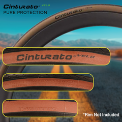 Pirelli Cinturato Velo TLR Classic 28-622 (700 x 28c) Road Bicycle Tire - Great for Long-Distances and Various Terrains - Armour Tech, Clincher Type, Tubeless Ready Bike Tire with Keychain 700x28c