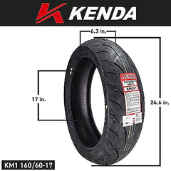 Kenda KM1 120/70ZR17 & 150/60ZR17 Motorcycle Sport Touring Tire Set w/ Keychain