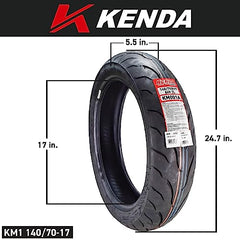 Kenda KM1 140/70ZR17 58W Sport Touring Motorcycle Tire(140/70-17) w/ Keychain