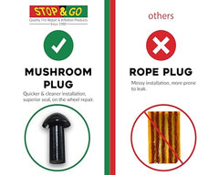 Stop & Go 275 Mini Plugger Refill Kit with 6 Mushroom Plugs and Cone Tips for Punctures and Flats on Bicycle and E-Bike Tubeless Tires, 5/8" Length x 3/16" Shaft Diameter