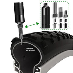 Stop & Go  200 1090A Mini Plugger & Inflation Kit - Tubeless Bicycle Tire Repair For E-Bikes, BMX, XC, & Mountain - Presta & Schrader Valve Compatible