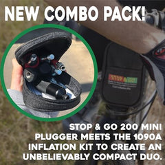 Stop & Go  200 1090A Mini Plugger & Inflation Kit - Tubeless Bicycle Tire Repair For E-Bikes, BMX, XC, & Mountain - Presta & Schrader Valve Compatible