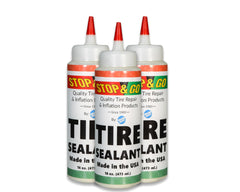 Stop & Go Tire Sealant Premium Flat Preventative  Made in The USA (16 oz) 3 Pack - Prevents Flats & Repairs Punctures for Tube or Tubeless Tires on Bikes, ATVs, Cars, and More