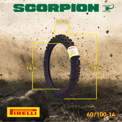 Pirelli Scorpion 60/100-14 29M MX32 Mid Soft Front Motocross Dirt Bike Tire with Keychain