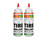 Stop & Go Tire Sealant Premium Flat Preventative Made in The USA (16 oz) 2 Pack - Prevents Flats & Repairs Punctures for Tube or Tubeless Tires on Bikes, ATVs, Cars, and More