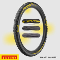 Pirelli Scorpion XC RC Yellow Label 55-622 (29x 2.2) MTB Bicycle Tire  - Designed for Demanding Natural, Hardpacked, & Loose Courses, 120TPI and ProWall Casing- Mountain Bike Tire