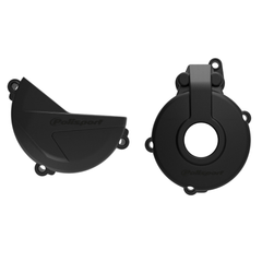 Polisport Clutch and Ignition Cover Protector Kit (Black) - Compatible with Sherco SE-F 250 SE-F 300 (2014-2022)