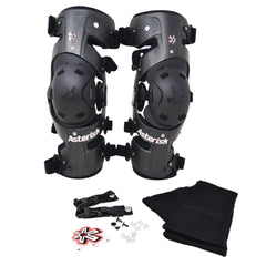 Asterisk Carbon Cell Pro - Advanced Knee Protector Braces (Pair- Left & Right) for Motocross, Snowboarding, Wakeboarding, Off-Roading, & More - Size Medium