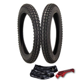 Kenda Small Block 3.00-17 K262 Tires & 275/300-17 Tubes w/ Keychain (2-Pack)