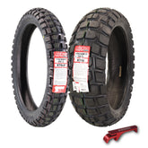 Kenda Big Block 110/80B19 Front & 170/60B17 Rear Tubeless Tire Set with Keychain