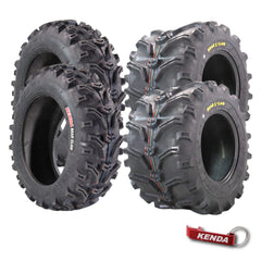Kenda Bear Claw Front 22x7-11 & Rear 22x12-10 ATV, UTV, or SXS Tires w/ Keychain
