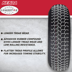 Kenda K399 205/65-10 Loadstar Trailer Tire Bias-Ply Tire for Superior Towing Performance with Enhanced Stability for Utility Trailers, Cargo Trailers, and Boat Trailers with Kenda Keychain (2 Pack)