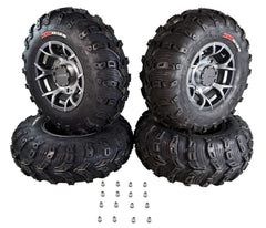 Kenda Bear Claw EVO 25x8-12 25x10-12 Tires Gunmetal 12x7 4/156 Wheel & Tire Kit