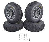 Kenda Bear Claw EX 25x8-12 25x10-12 Gunmetal 12x7 4/156 Rim Wheel & Tire Kit