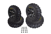 Kenda Bear Claw EX 25x8-12 25x10-12 Tires Black 12x7 4/156 Rims Wheel & Tire Kit