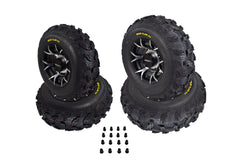 Kenda Bear Claw EX 25x8-12 25x10-12 Tires Black 12x7 4/156 Rims Wheel & Tire Kit