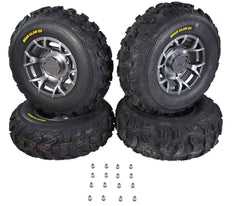 Kenda Bear Claw EX 25x8-12 25x10-12 Gunmetal 12x7 4/156 Rim Wheel & Tire Kit