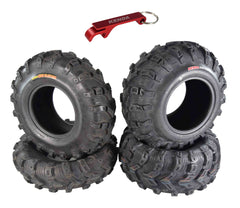 Kenda Bear Claw EVO 27x9-12 Front & 27x11-12 Rear ATV/UTV Tires Set with Bottle Opener Keychain