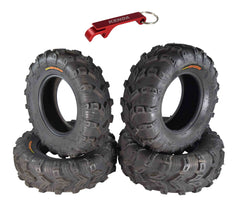 Kenda Bear Claw EVO 28x9-14 Front & 28x11-14 Rear ATV/UTV Tires Set with Bottle Opener Keychain