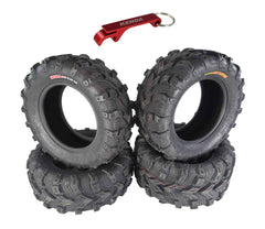 Kenda Bear Claw EVO 26x9-14 Front & 26x11-14 Rear ATV/UTV Tires Set with Bottle Opener Keychain