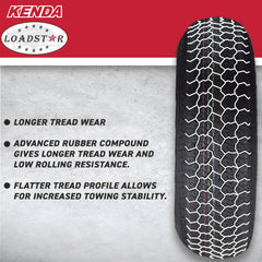 Kenda K353 480-12 Loadstar Trailer Tire – 4.80-12 / 4.80-12 Bias Ply – Durable, High-Load Capacity for Utility Trailers, Cargo Trailers, and Boat Trailers with Kenda Keychain