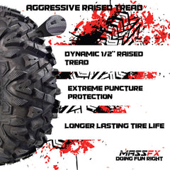 MASSFX 26x9-12 Front Tires for ATV, UTV, & SxS-6-Ply w/ 1/2" Tread Depth (2-pk)