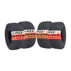 MASSFX 15x6-6 Turf Tire for outdoor power equipment and mowers 4-Ply (4 Pack)