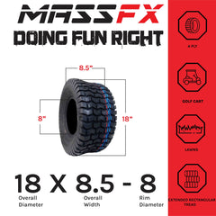 MASSFX 18x8.50-8 Lawn Mower Tires 4ply 2 Pack