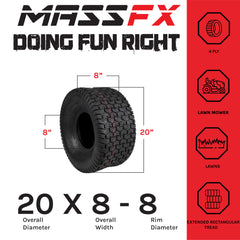 MASSFX 20x8-8 Turf Tire for golf carts and lawn mowers 4-Ply