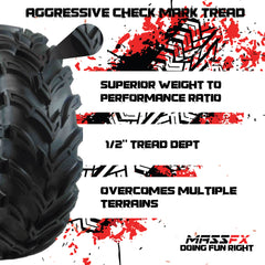 MASSFX 26x9-12 Front Tires for ATV, UTV, & SxS-6-Ply w/ 1/2" Tread Depth (2-pk)