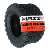 MASSFX SL 20x10-10 Front/Rear Golf Cart, Lawn & Garden Tire 4 PLY - (1) Tire