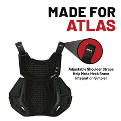 Atlas Charger Youth White Chest Protector ( A1041-00-000) with CE Level 1 Certified Pads and Shoulder Guards, Premium Youth Motocross Gear, Full Side Coverage