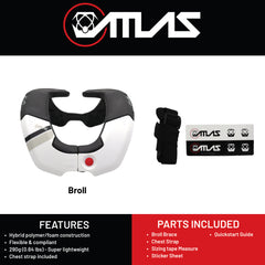 Atlas Broll Anti-Compression Sport Neck Brace (Kids Size) for Use In: Powersports, Offroad Racing, Motocross, Mountain Biking, BMX, Snowmobiling, Snowboarding (White)