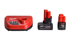 Milwaukee M12 12-Volt Lithium-Ion 4.0 Ah and 2.0 Ah Batteries and Charger Kit