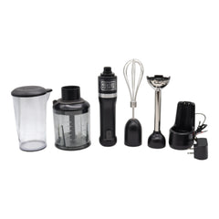 BLACK+DECKER BCKM1013K10 Kitchen Wand Cordless 3-in-1 Immersion Blender Set – Hand Blender with Whisk, Food Chopper & Charging Dock – 150W Motor, 2 Speeds, Stainless Steel Blades – Black