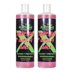BLACKHAWK PERFORMANCE Boat Wash X Wax - Gently Removes All Dirt & Grime - Non-Yellowing Wax Leaves Shiny Finish While Protecting All Paints & Clear Coats - Marine Safe - Made in USA (16oz, 2pk)