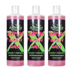 BLACKHAWK PERFORMANCE Boat Wash X Wax - Gently Removes All Dirt & Grime - Non-Yellowing Wax Leaves Shiny Finish While Protecting All Paints & Clear Coats - Marine Safe - Made in USA (16oz, 3pk)