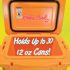 BOB THE COOLER CO 25QT "The Wingman" Leak-Proof Hard Cooler with Heavy Duty Handle & Built In Lid Latching Bottle Openers - Fits 30 12oz Cans for the Beach, Camping, Tailgating, Sports, & More
