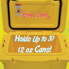 BOB THE COOLER CO 25QT "The Wingman" Leak-Proof Hard Cooler with Heavy Duty Handle & Built In Lid Latching Bottle Openers - Fits 30 12oz Cans for the Beach, Camping, Tailgating, Sports, & More