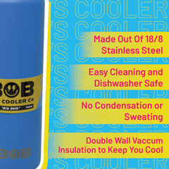 BOB THE COOLER CO - 26oz "The Big Swig" Double Wall Vacuum Insulated Water Bottle with Spout Lid, Made of Stainless Steel, Leak Proof, Great for Sports, Travel, & More