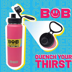 BOB THE COOLER CO - 26oz "The Big Swig" Double Wall Vacuum Insulated Water Bottle with Spout Lid, Made of Stainless Steel, Leak Proof, Great for Sports, Travel, & More